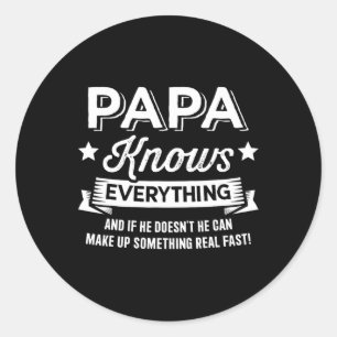 Weet alles voor opa vaders dag verjaardag ronde sticker