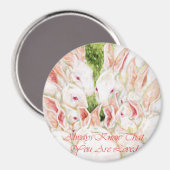 Weet altijd dat je geliefd bent - witte konijnen magneet (Voorkant / Achterkant)