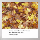 Weet altijd dat je uniek bent. poster (Voorkant)