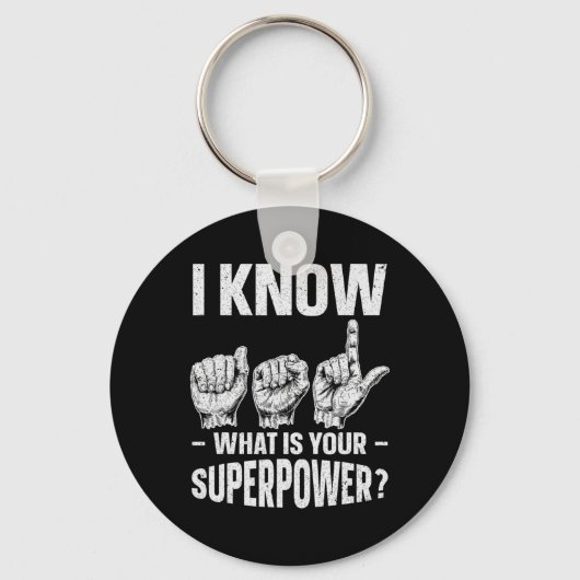 Weet ASL wat is uw Superpower Awareness Sign LA Sleutelhanger (Voorkant)