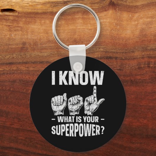 Weet ASL wat is uw Superpower Awareness Sign LA Sleutelhanger (Voorkant)