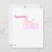 Weet dat je een geliefd Wenskaart bent Kaart (Achterkant)