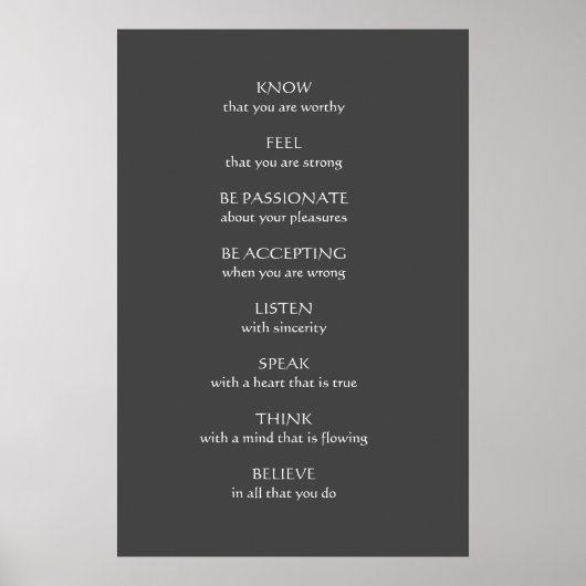 "Weet dat je het waard bent" Poster (Voorkant)