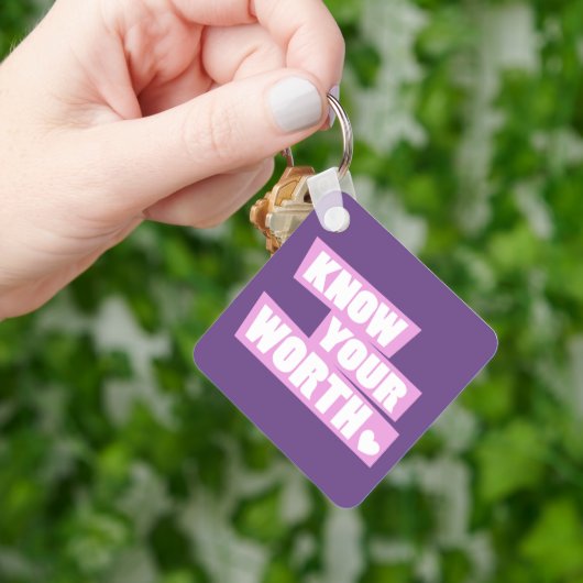 Weet dat je het waard bent van jezelf meer slogan  sleutelhanger (Hand)