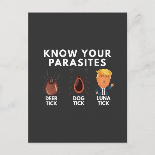 Weet dat je parasieten bent Anti-Trump Humor Polit Aankondigingskaart (Voorkant)