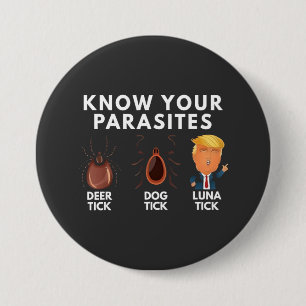Weet dat je parasieten bent Anti-Trump Humor Polit Ronde Button 7,6 Cm