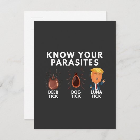 Weet dat je parasieten bent Anti-Trump Humor Polit Uitnodiging Briefkaart (Voorkant / Achterkant)