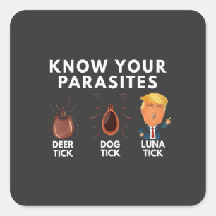 Weet dat je parasieten bent Anti-Trump Humor Polit Vierkante Sticker