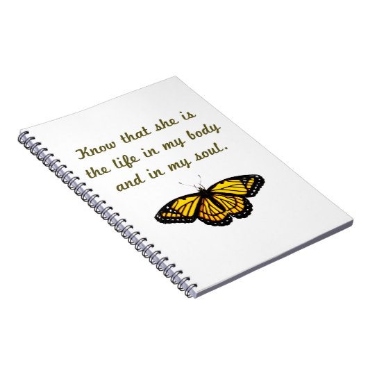 Weet dat ze het leven is notitieboek (Rechterzijde)