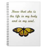 Weet dat ze het leven is notitieboek (Voorkant)