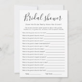 Weet de Bruid de Bruidegom Spel, Bruiloft Kaart (Voorkant)