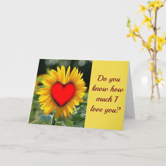 **WEET JE HOEVEEL IK VAN JE hou** IS U TE!!!! Kaart (Gele Bloem)