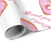 Weet je, ik hou van je roze donut cadeaupapier (Rol Hoek)