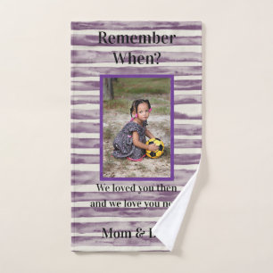Weet je nog wanneer? Stoffig Paarse & Witte w / Af Handdoek