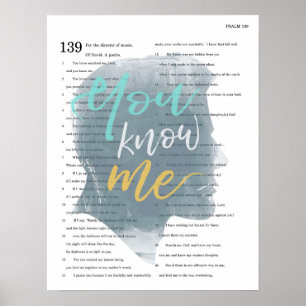 Weet je, psalm 139, mannetje Silhouette Poster