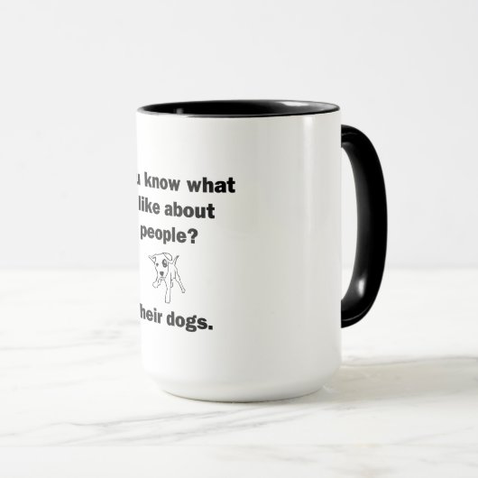 Weet je wat ik leuk vind aan mensen? mok (Voorkant rechts)