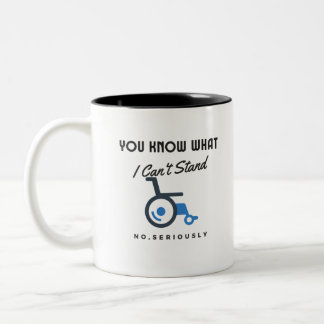 Weet je wat ik niet kan staan zonder serieuze hand tweekleurige koffiemok