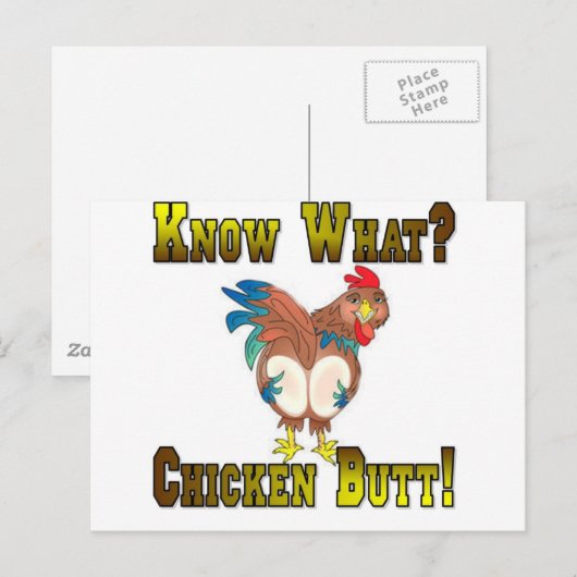 Weet je wat?  Kip Butt. Briefkaart (Voorkant / Achterkant)