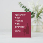 Weet je wat Rhymes W/Birthday is? Wijn Briefkaart (Staand voorkant)