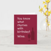 Weet je wat Rhymes W/Birthday is? Wijn Kaart (Gele Bloem)