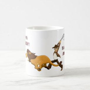 "Weet je welke leeuwen ik jaagde?" Koffiemok