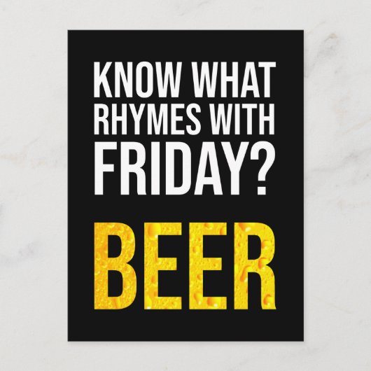Weet je welke ritmes met vrijdag? Bier Briefkaart (Voorkant)