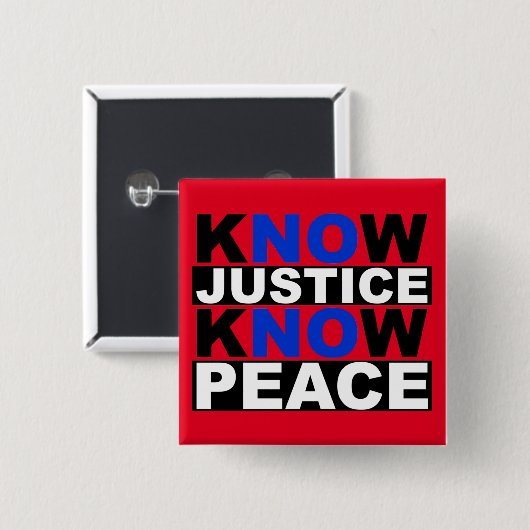 WEET JUSTICE VREDE VIERKANTE BUTTON 5,1 CM (Voorkant /achterkant)