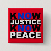 WEET JUSTICE VREDE VIERKANTE BUTTON 5,1 CM (Voorkant)