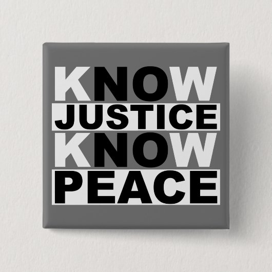 WEET JUSTICE VREDE VIERKANTE BUTTON 5,1 CM (Voorkant)