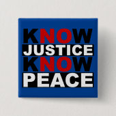 WEET JUSTICE VREDE VIERKANTE BUTTON 5,1 CM (Voorkant)