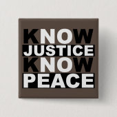 WEET JUSTICE VREDE VIERKANTE BUTTON 5,1 CM (Voorkant)
