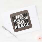 WEET JUSTICE VREDE VIERKANTE STICKER (Envelop)