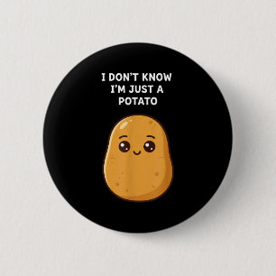 weet niet een aardappel grappige aardappel cartoon ronde button 5,7 cm