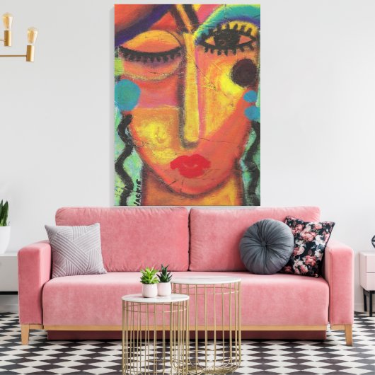 Weet niet, geef niet om Abstract acrylschilderij Canvas Afdruk (Insitu (Woonkamer))
