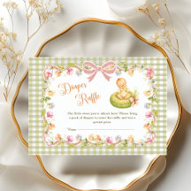 weet Pea Luier Raffle Groen Gingham Bloemen