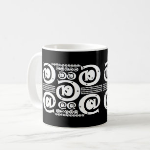 Weet waar u bent bij @t Sign Black & White Design Koffiemok