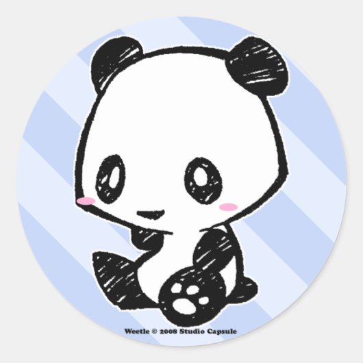 Weetle Panda Ronde Sticker (Voorkant)