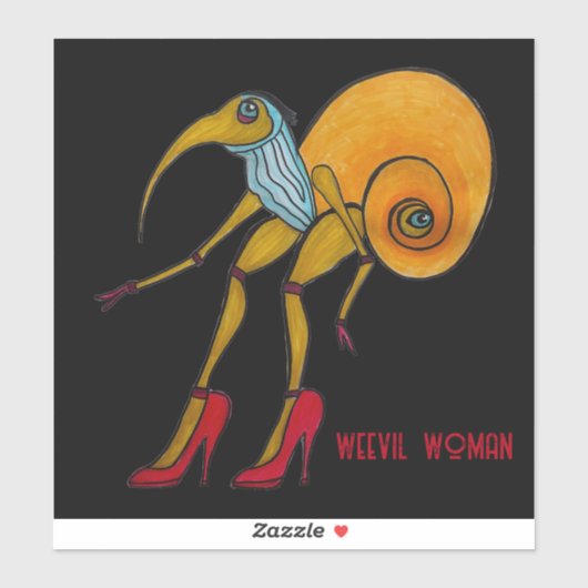 Weevil Woman Large Vinyl Sticker (Vel)