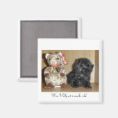 WEEWILLYvs4inchBB-1, Wee Willy op 2 weken oud. Magneet (Voorkant / Achterkant)