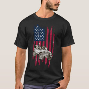  weg 4x4 Rijden Amerikaanse vlag T-shirt