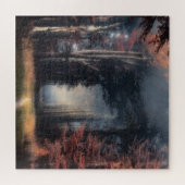 Weg aan licht in een boombos legpuzzel (Horizontaal)