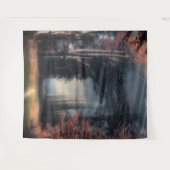 Weg aan licht in een boombos wandkleed (Voorkant (horizontaal))