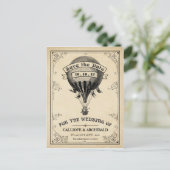 Weg-ballonvaarding met warme lucht Aankondigingskaart (Staand voorkant)