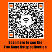 Weg Batty! Sinaasappel en zwart Halloween Theedoek