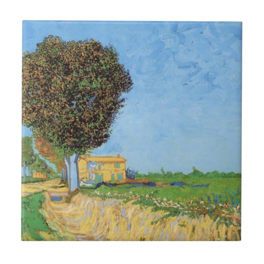 Weg bij Arles door Vincent van Gogh Tegeltje (Voorkant)