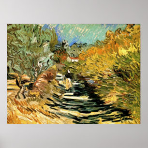 Weg bij Saint-Remy met vrouwelijke figuur, Vincent Poster