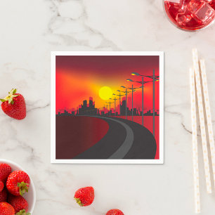 Weg bij Sunset Paper Napkins Servet