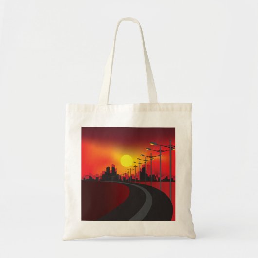 Weg bij zonsondergang Canvas tas (Voorkant)
