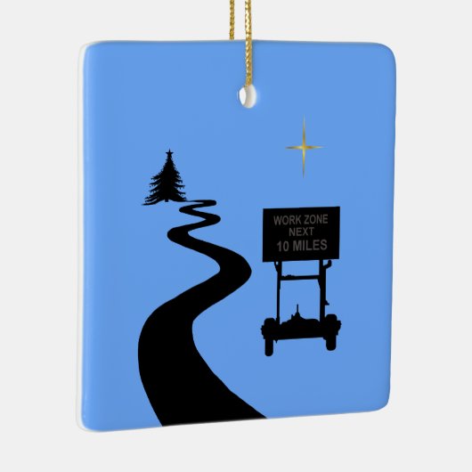 Weg bouw Silhouette kerstversiering Keramisch Ornament (Rechts)