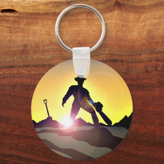 WEG: Cowboy Chainzaag Spade Sleutelhanger (Voorkant)